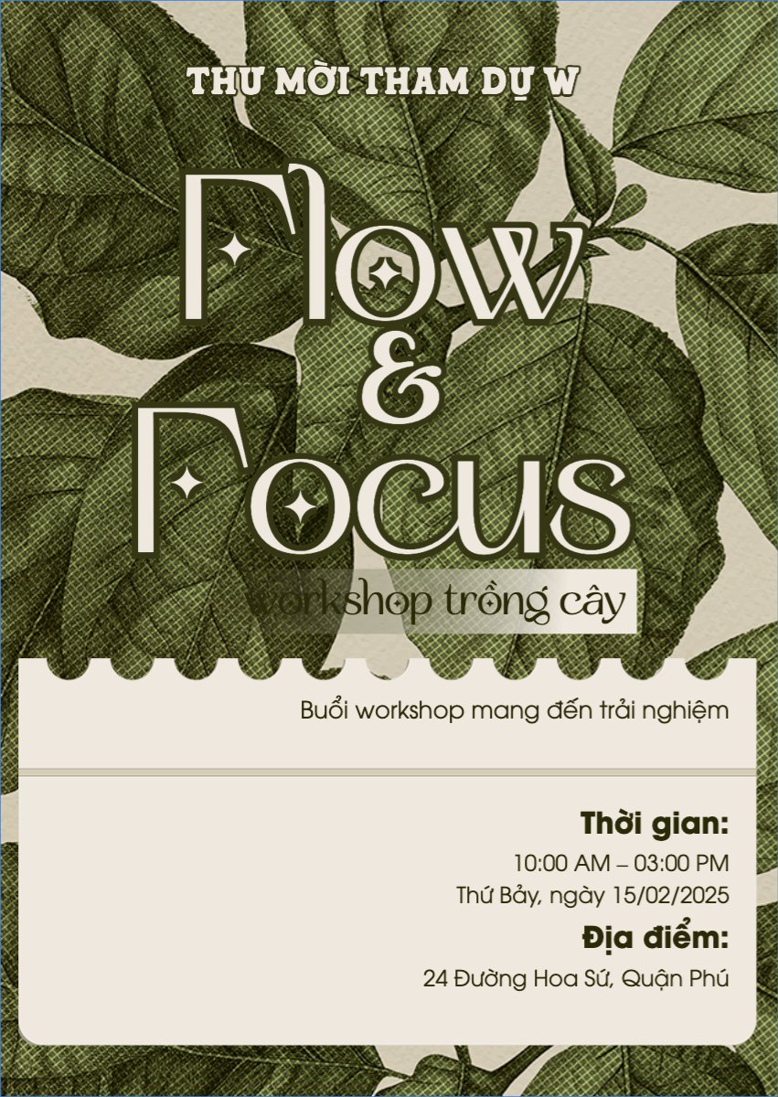 Workshop, trồng cây, sự kiện, event, đơn giản, simple, hiện đại, sang trọng, modern