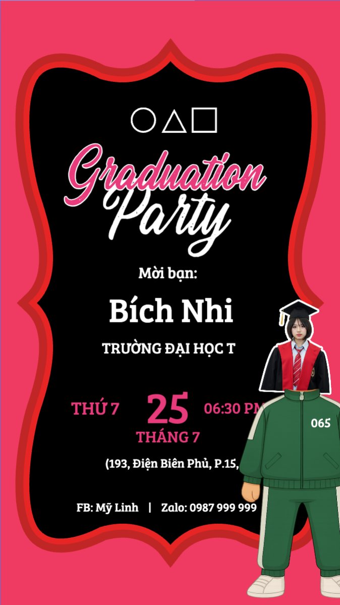 Tốt nghiệp, graduation, giáo dục, education, sự kiện, event, hoạt hình, cartoon, squid game