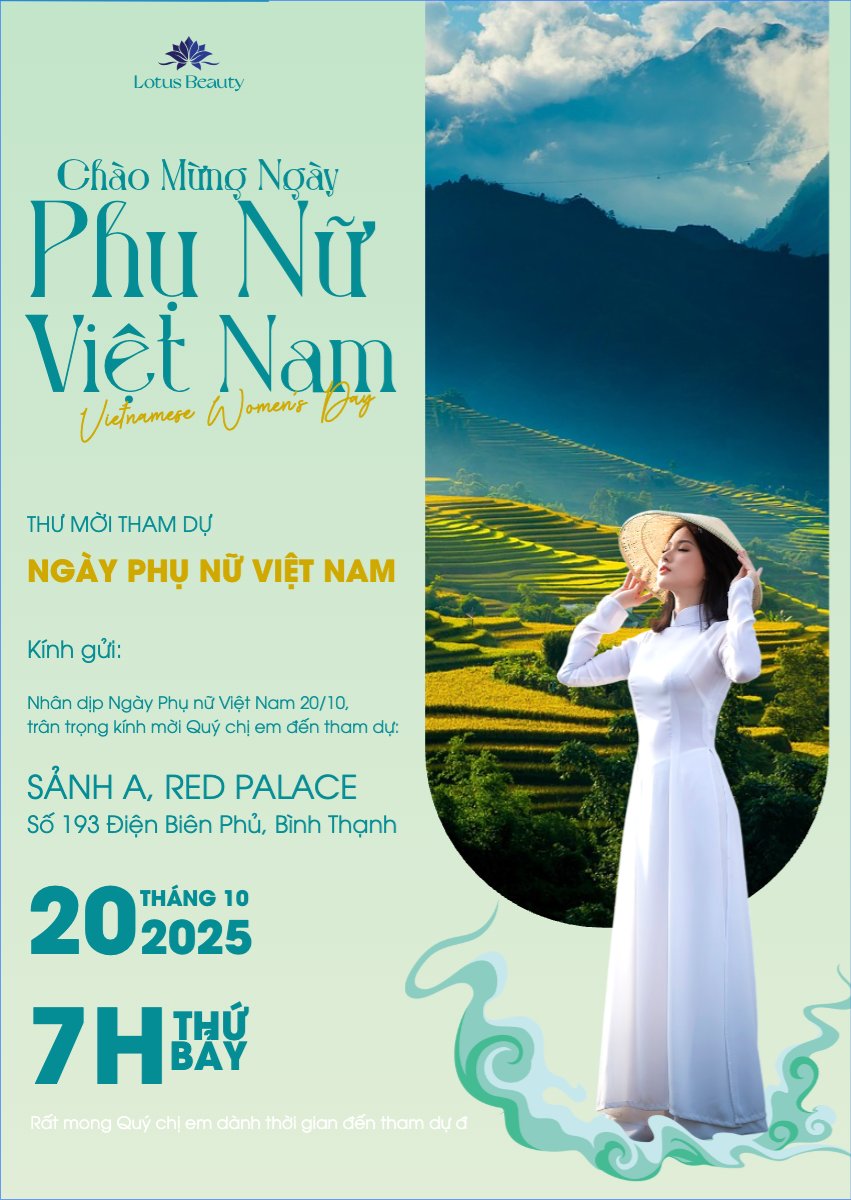 20/10, Ngày phụ nữ Việt Nam, Vietnamese Women's Day, phụ nữ, sự kiện, event, hiện đại, modern, đơn giản, simple