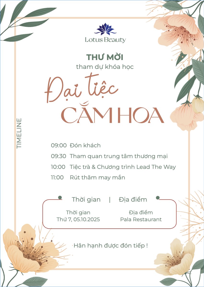 Spa, beauty, làm đẹp, thẩm mỹ, wedding, sự kiện, event, hoa lá, hiện đại, sang trọng, modern