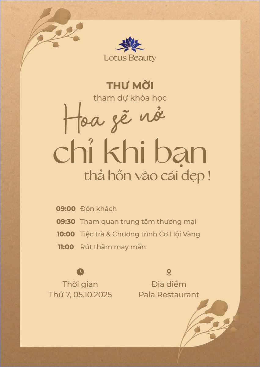 Spa, beauty, làm đẹp, thẩm mỹ, wedding, sự kiện, event, hoa lá, hiện đại, sang trọng, modern