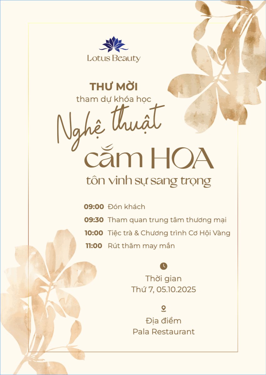 Spa, beauty, làm đẹp, thẩm mỹ, wedding, sự kiện, event, hoa lá, hiện đại, sang trọng, modern