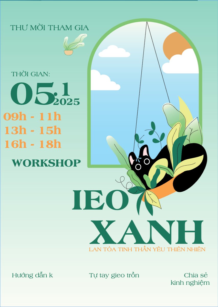 Workshop, trồng cây, sự kiện, event, đơn giản, simple, cute, dễ thương