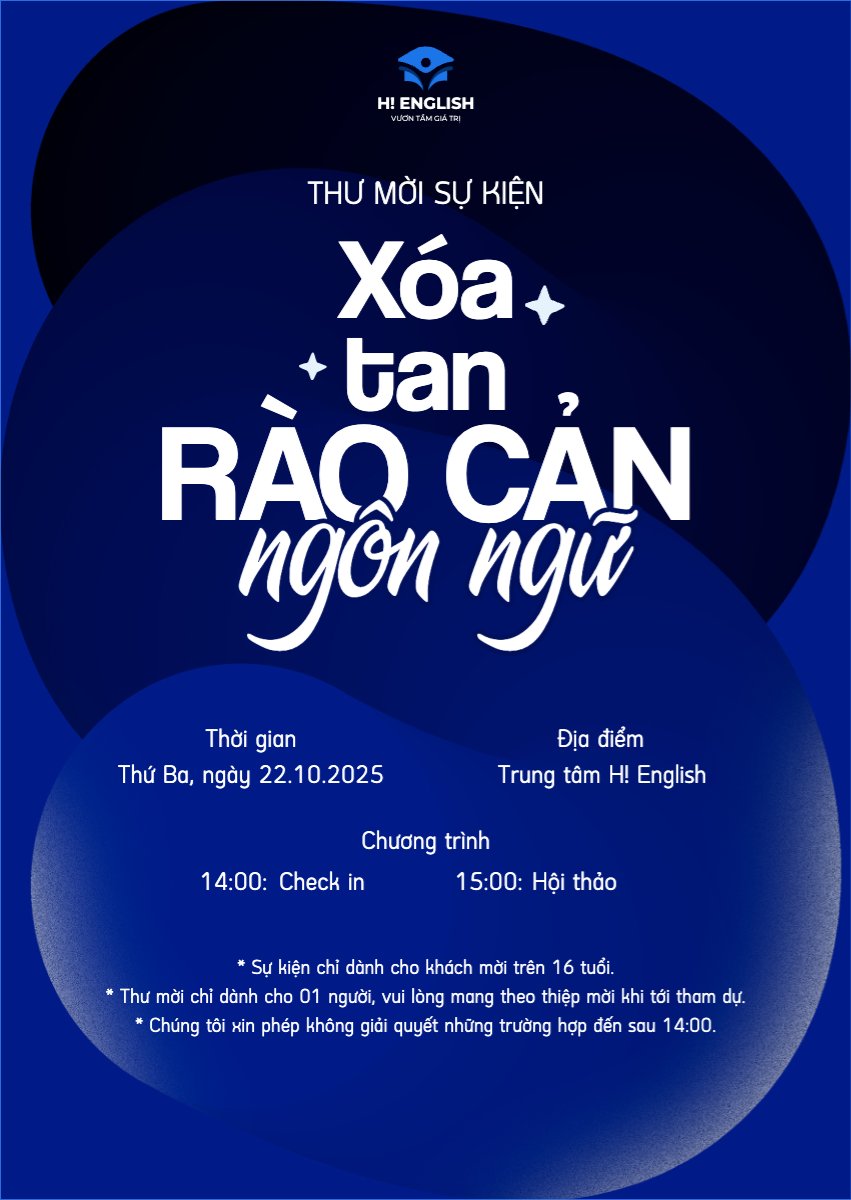 Giáo dục, education, sự kiện, event, ngoại ngữ, tiếng Anh, khóa học, hội thảo, đơn giản, simple, hiện đại, modern