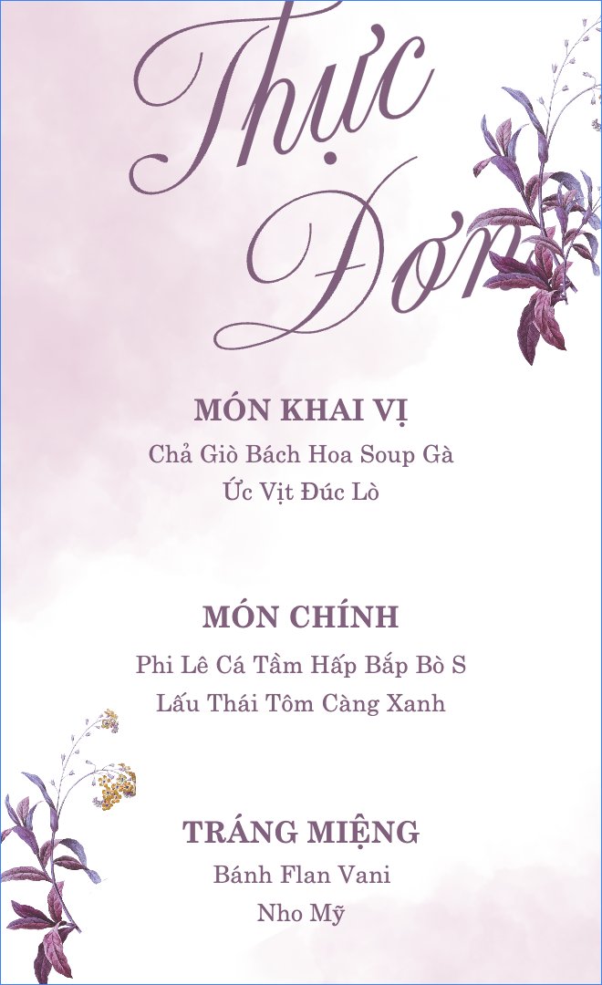 Mẫu Menu để bàn The Flower Story 6, hiện đại, sang trọng, morden — LayerPic
