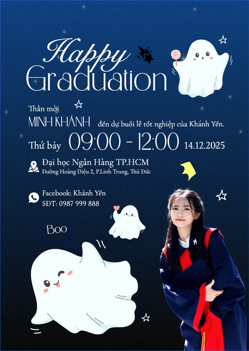 Tốt nghiệp, graduate, ghost, ma, halloween, sự kiện, event, dễ thương, cute, chibi, hoạt hình, cartoon