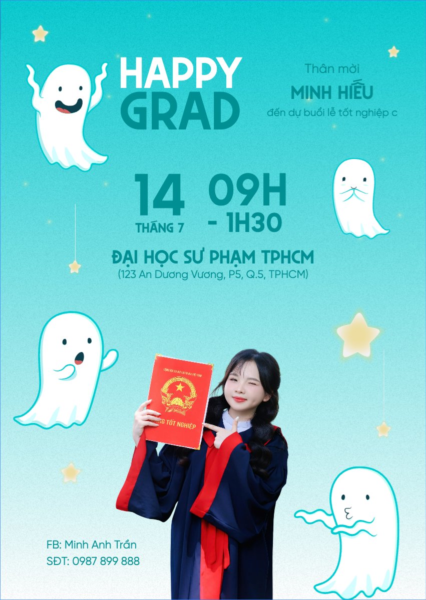 Tốt nghiệp, graduate, ghost, ma, halloween, sự kiện, event, dễ thương, cute, chibi, hoạt hình, cartoon