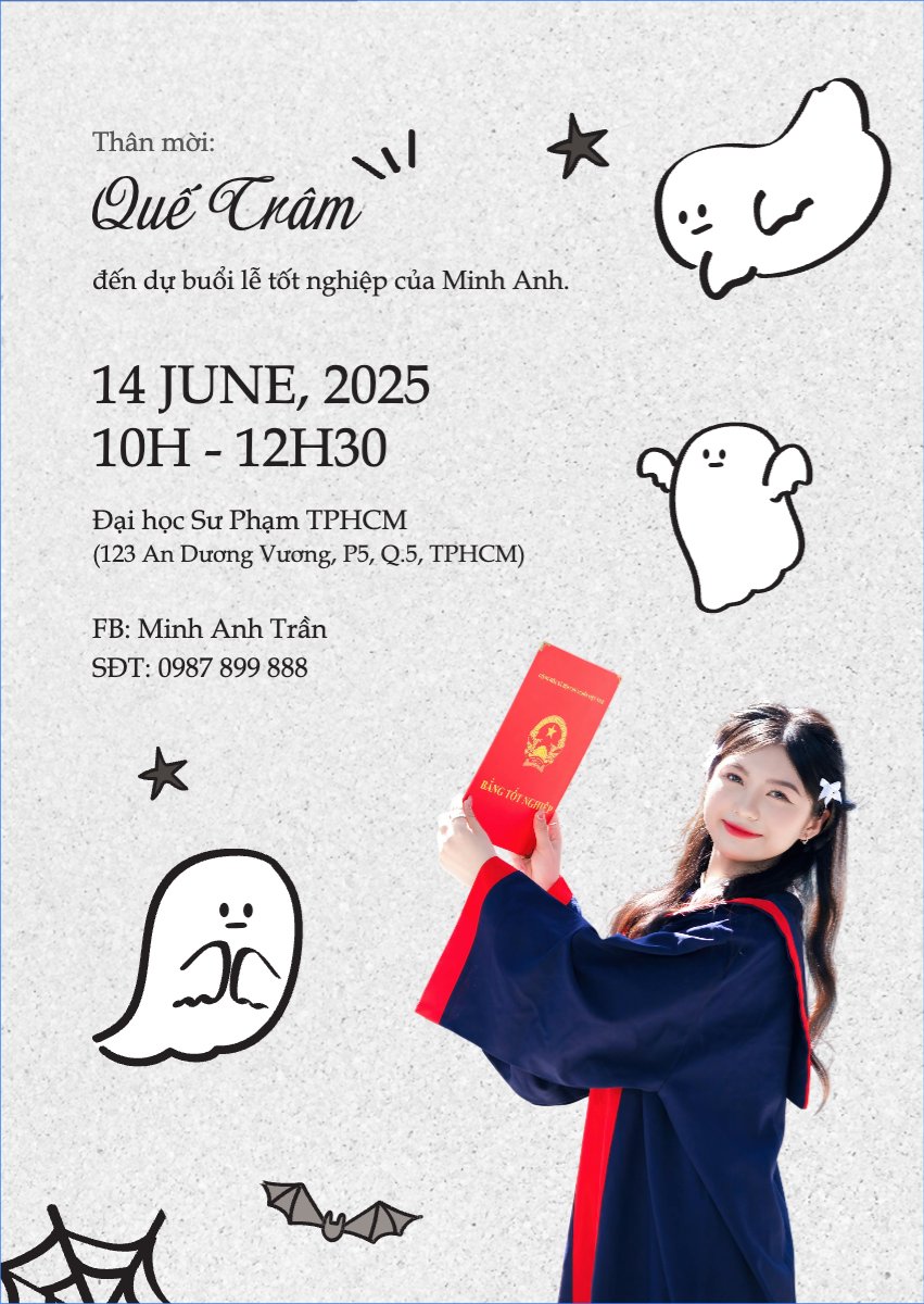 Tốt nghiệp, graduate, ghost, ma, halloween, sự kiện, event, dễ thương, cute, chibi, hoạt hình, cartoon