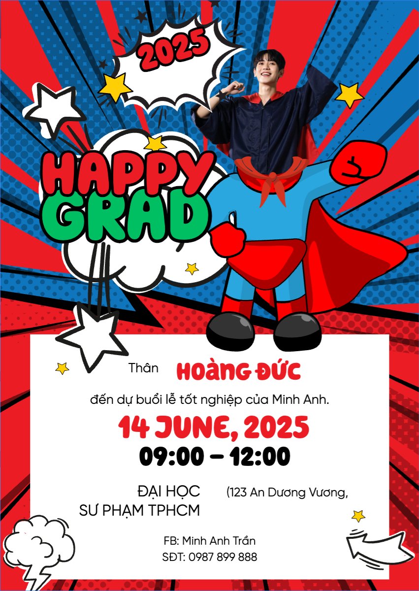 Tốt nghiệp, kỉ yếu, Graduation, yearbook, dễ thương, cute, chibi, hoạt hình, cartoon, superman