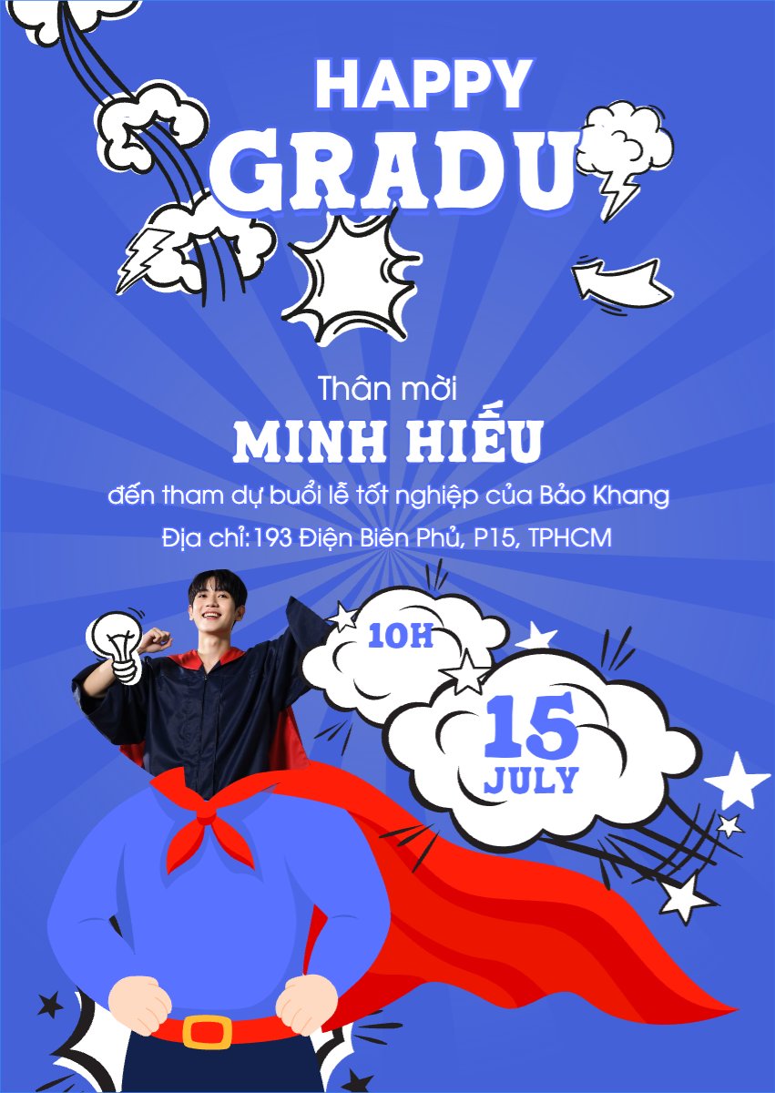 Tốt nghiệp, kỉ yếu, Graduation, yearbook, dễ thương, cute, chibi, hoạt hình, cartoon, superman