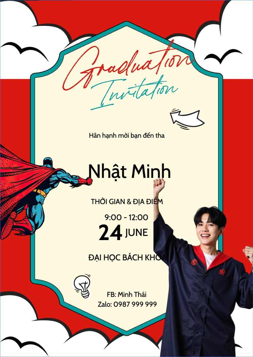 Tốt nghiệp, kỉ yếu, Graduation, yearbook, dễ thương, cute, chibi, hoạt hình, cartoon, superman