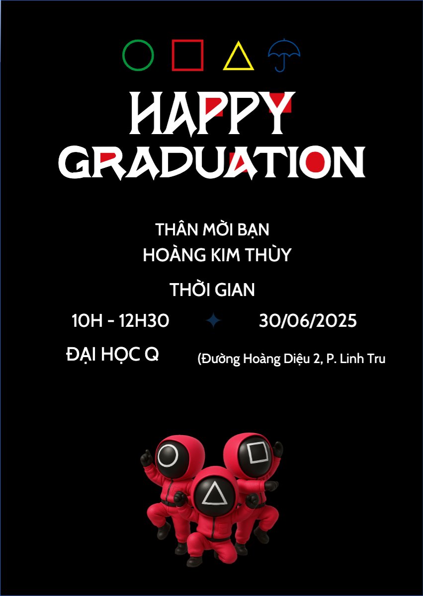 Tốt nghiệp, kỉ yếu, Graduation, yearbook, dễ thương, cute, chibi, hoạt hình, cartoon, squid game