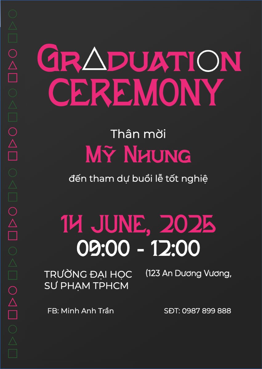 Tốt nghiệp, kỉ yếu, Graduation, yearbook, dễ thương, cute, chibi, hoạt hình, cartoon, squid game