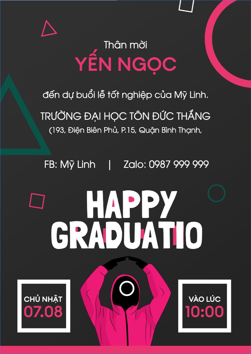 Tốt nghiệp, kỉ yếu, Graduation, yearbook, dễ thương, cute, chibi, hoạt hình, cartoon, squid game