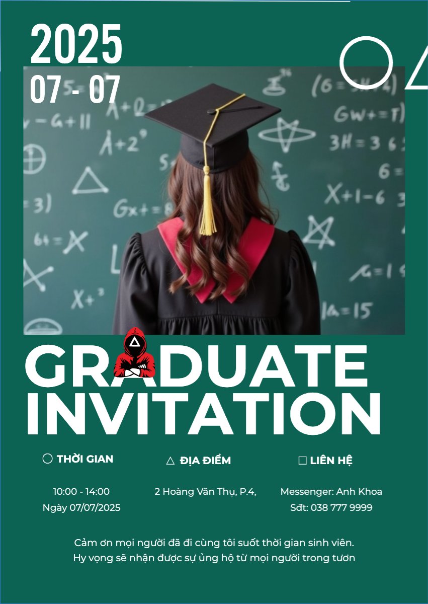 Tốt nghiệp, kỉ yếu, Graduation, yearbook, dễ thương, cute, chibi, hoạt hình, cartoon, squid game