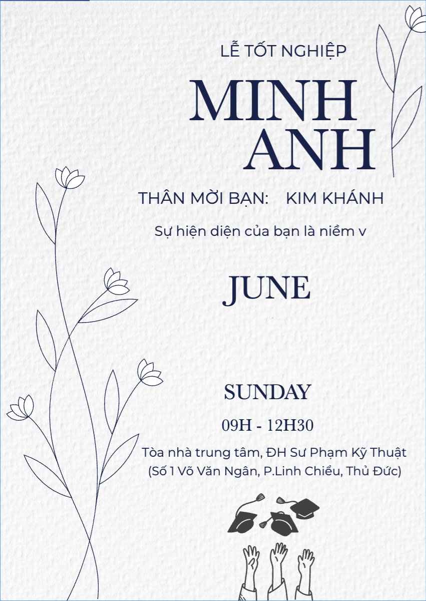 Tốt nghiệp, kỉ yếu, Graduation, yearbook, đơn giản, simple, minimalist, tối giản, hoa lá