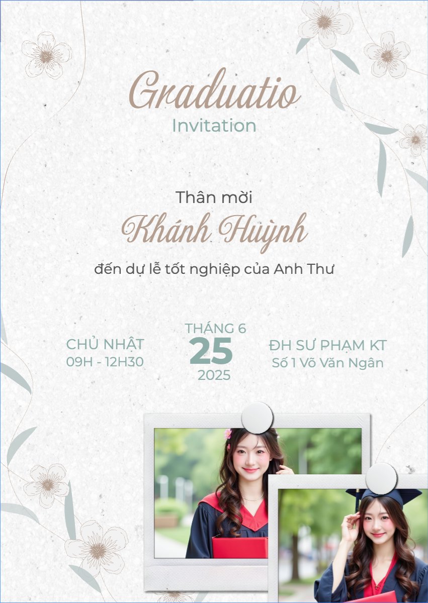 Tốt nghiệp, kỉ yếu, Graduation, yearbook, đơn giản, simple, minimalist, tối giản, hoa lá