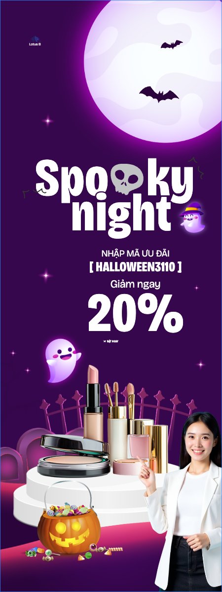 Halloween, lễ hội ma quái, thẩm mỹ, cosmetic, beauty, làm đẹp, sự kiện, event, dễ thương, cute, chibi, hoạt hình, cartoon