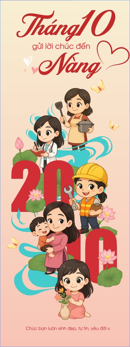 20/10, Ngày phụ nữ Việt Nam, Vietnamese Women's Day, phụ nữ, sự kiện, event, dễ thương, cute, chibi, hoạt hình, cartoon