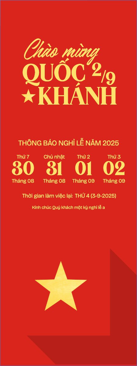 2/9, Quốc Khánh, lễ hội, thông báo, lịch nghỉ, Việt Nam, sự kiện, event, hiện đại, modern	