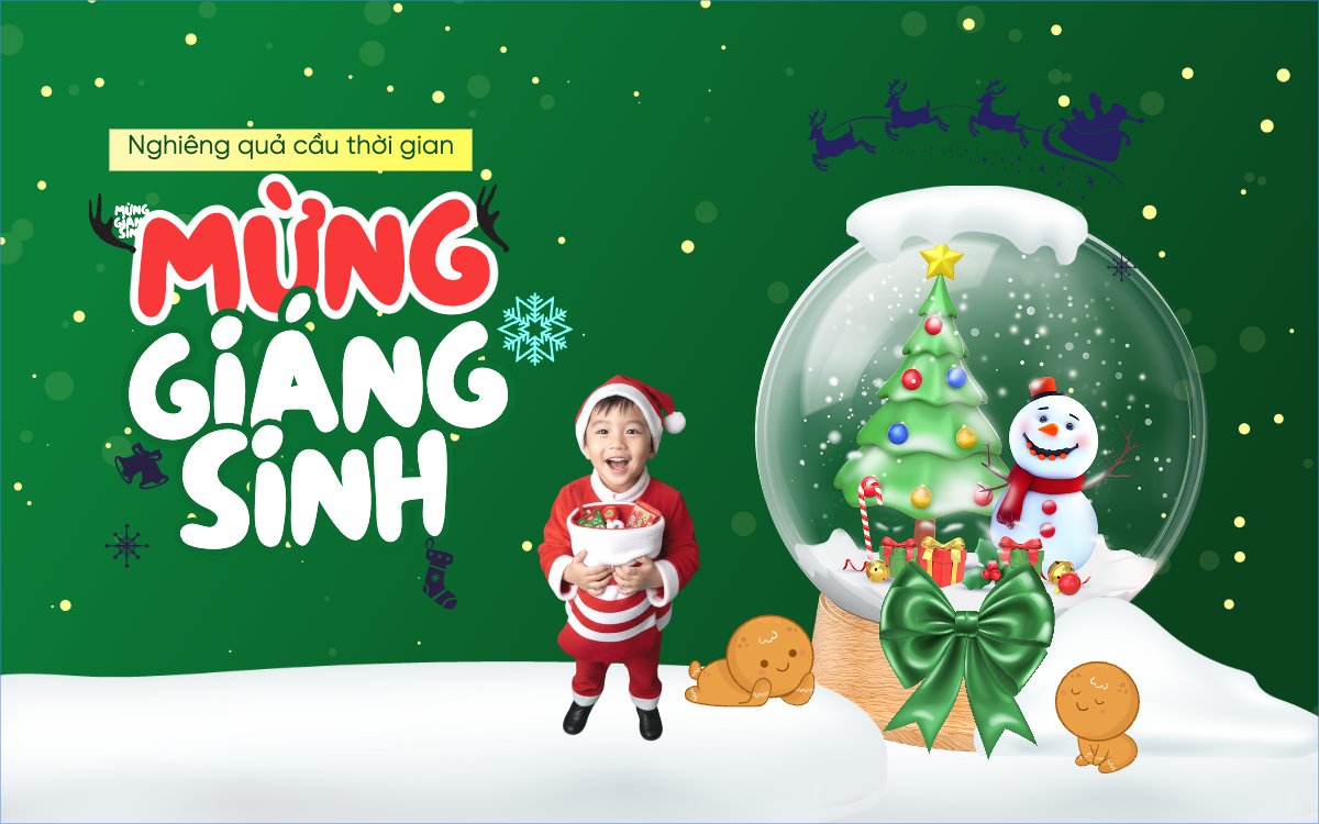 Nghiêng quả cầu thời gian mừng giáng sinh