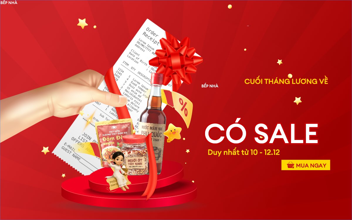 Cuối tháng lương về bếp nhà có sale