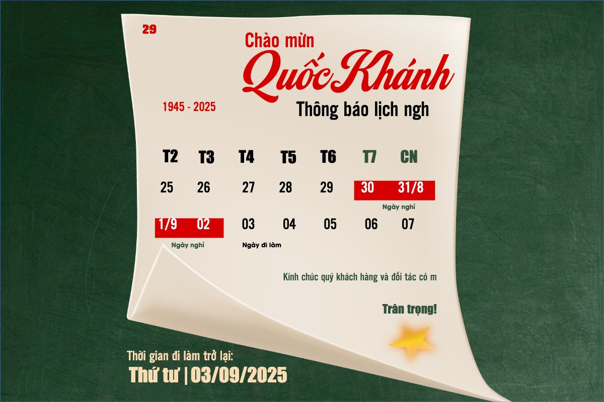 2/9, Quốc Khánh, lễ hội, thông báo, lịch nghỉ, Việt Nam, sự kiện, event, hiện đại, modern