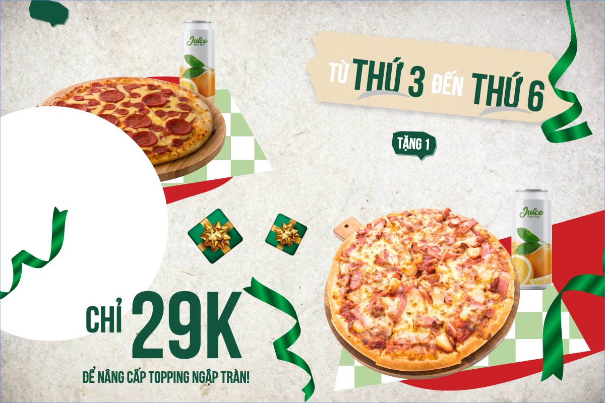 Pizza, gà rán, fried chicken, đồ ăn, food, thực phẩm, ẩm thực, món ăn, F&B, nhà hàng, thức ăn, y2k, cổ điển, vintage, retro, classic