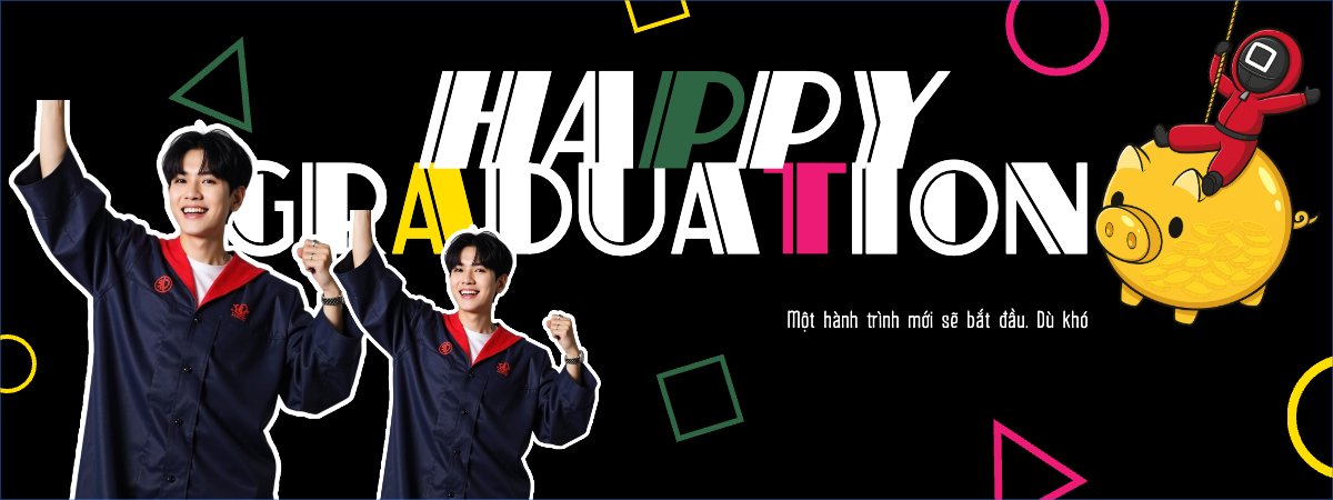 Mẫu Banner cầm tay Tốt nghiệp, kỉ yếu, Graduation, yearbook, giáo dục, education, squid game, hoạt hình, cartoon — LayerPic