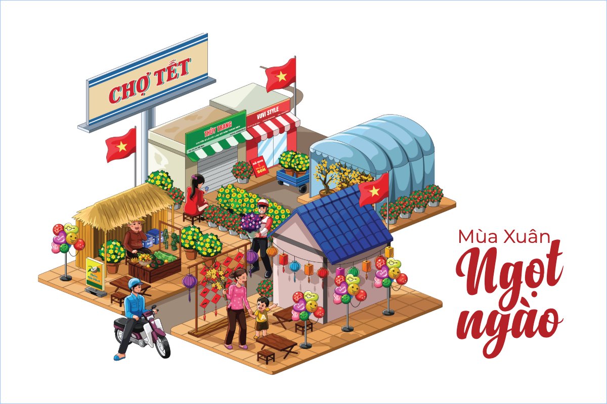 Dân gian, tết, truyền thống, folk, traditions, dễ thương, cute, chibi, hoạt hình, cartoon