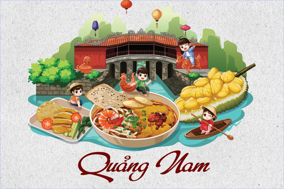 Quảng Nam, dễ thương, cute, chibi, hoạt hình, cartoon, du lịch