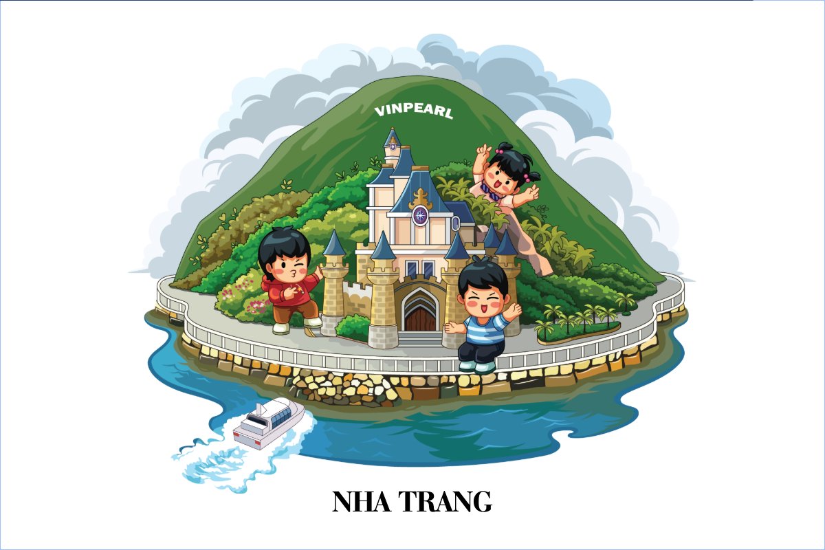 Nha Trang, dễ thương, cute, chibi, hoạt hình, cartoon
