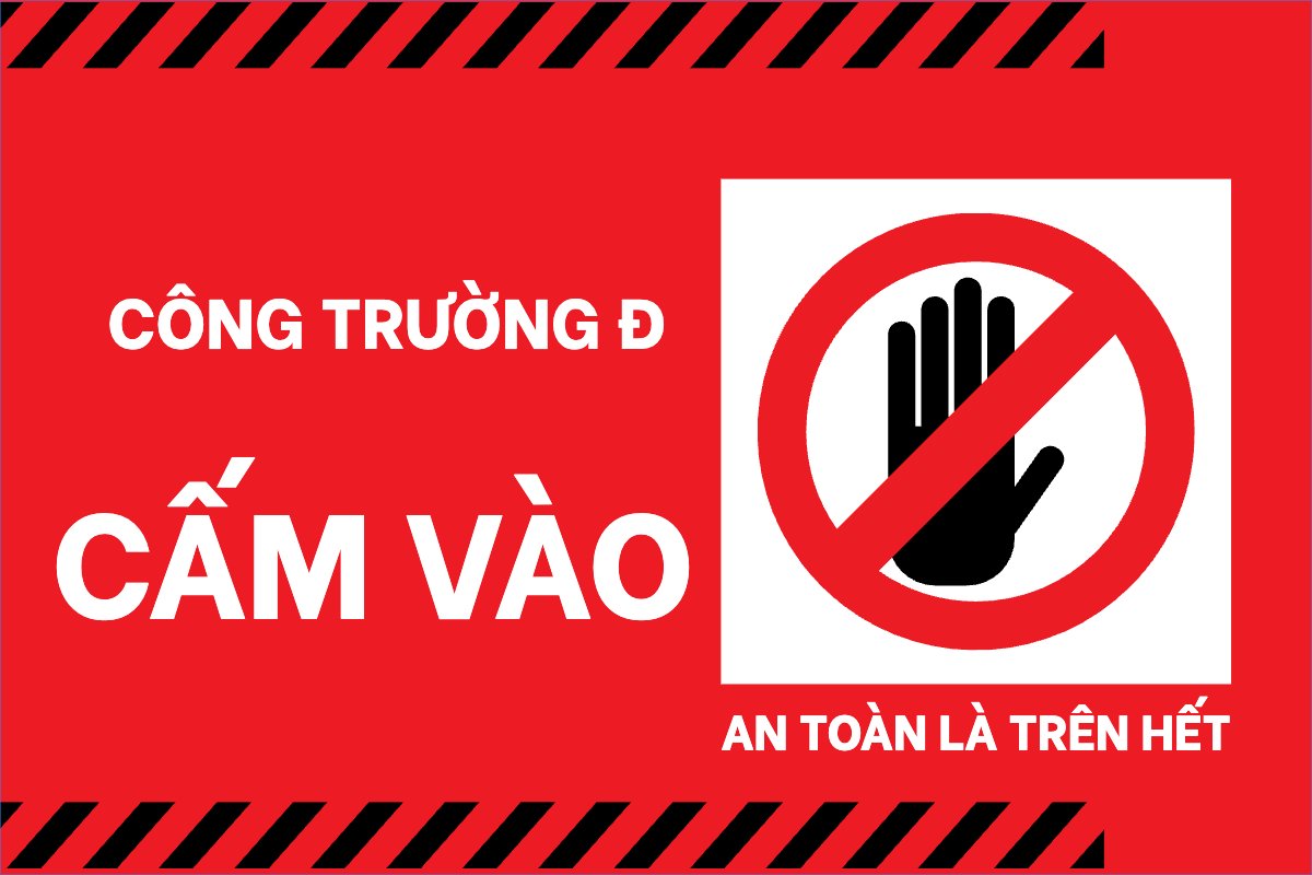 Xây dựng, bảng cảnh báo, warning, cấm vào