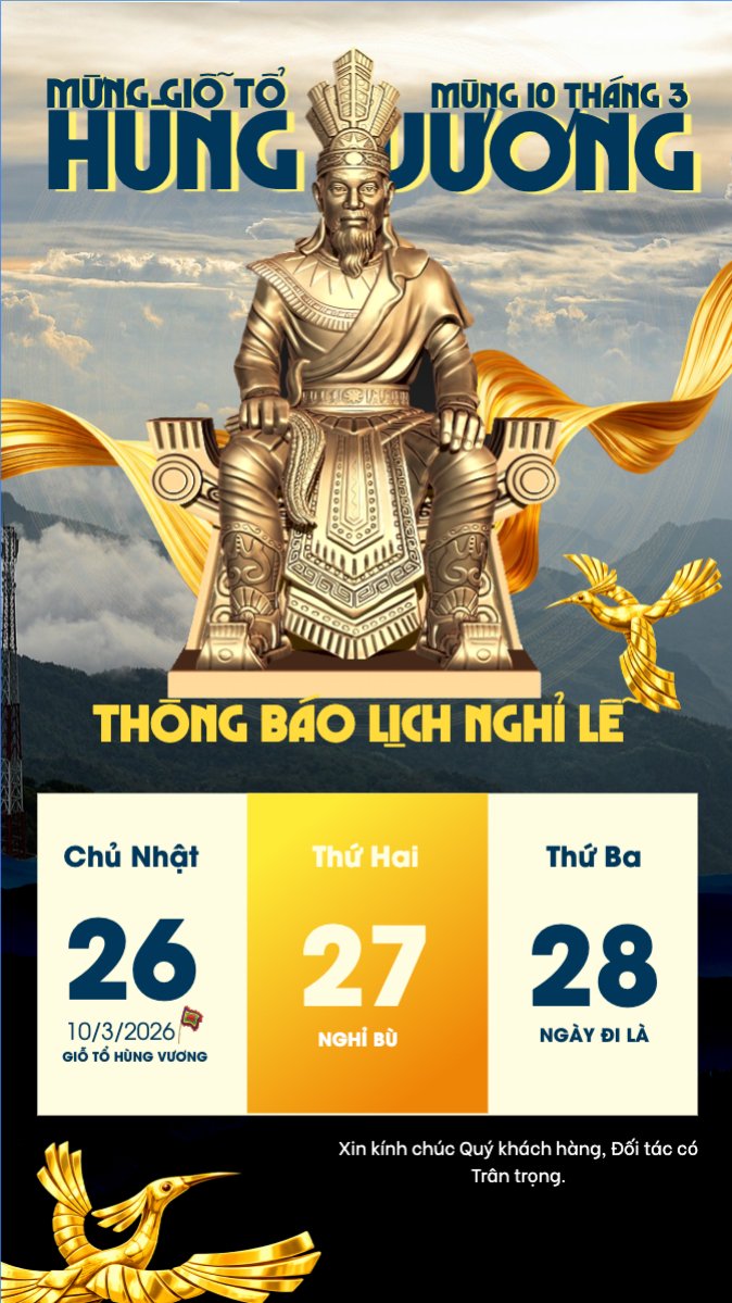 Mẫu Bài post MXH (9:16) Lịch nghỉ lễ Giỗ Tổ Hùng Vương — LayerPic