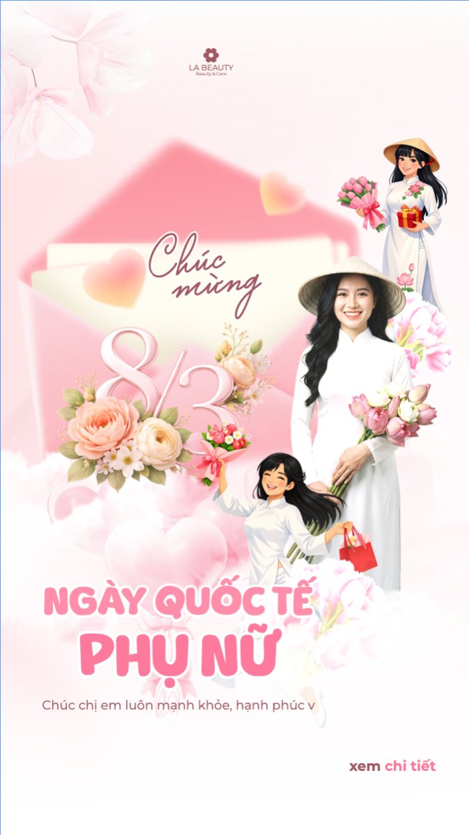 Mẫu Bài post MXH (9:16) Chúc mừng ngày Quốc tế phụ nữ 8/3 — LayerPic