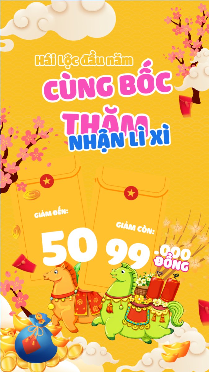 Mẫu Bài post MXH (9:16) Lì xì đầu năm — LayerPic