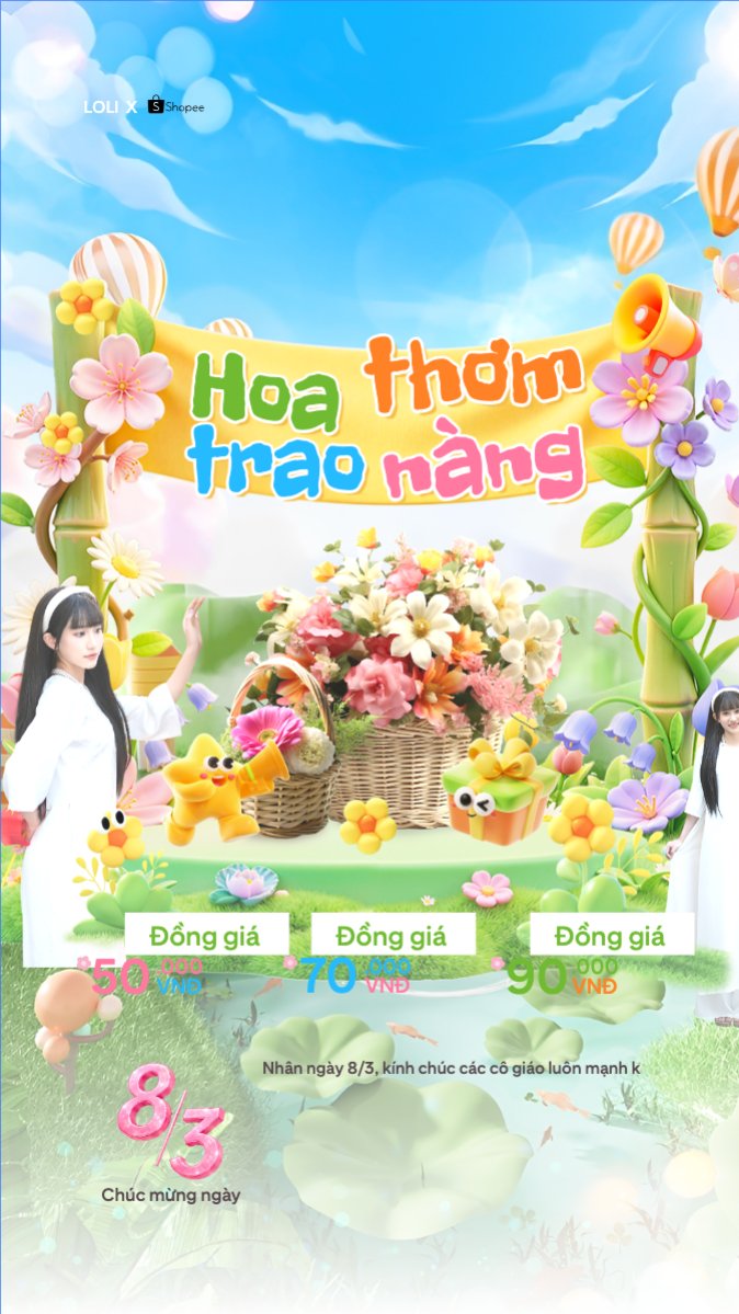 Mẫu Bài post MXH (9:16) Hoa thơm trao nàng — LayerPic
