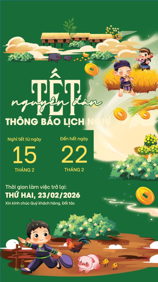 Mẫu Bài post MXH (9:16) Thông báo nghỉ tết Nguyên Đán — LayerPic