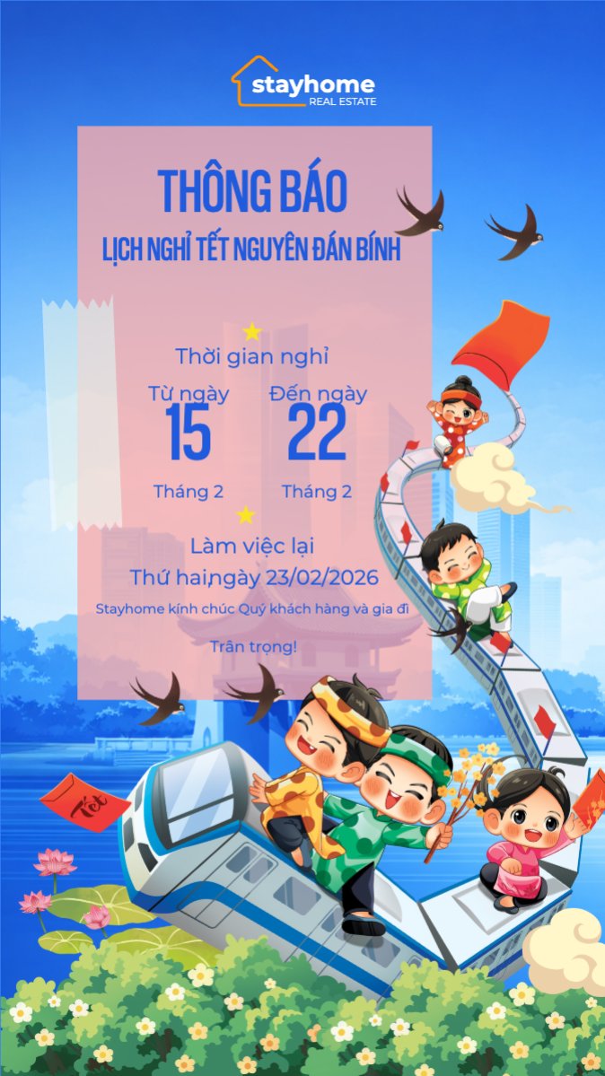 Mẫu Bài post MXH (9:16) Thông báo lịch nghỉ tết nguyên đán Bính Ngọ 2026 — LayerPic