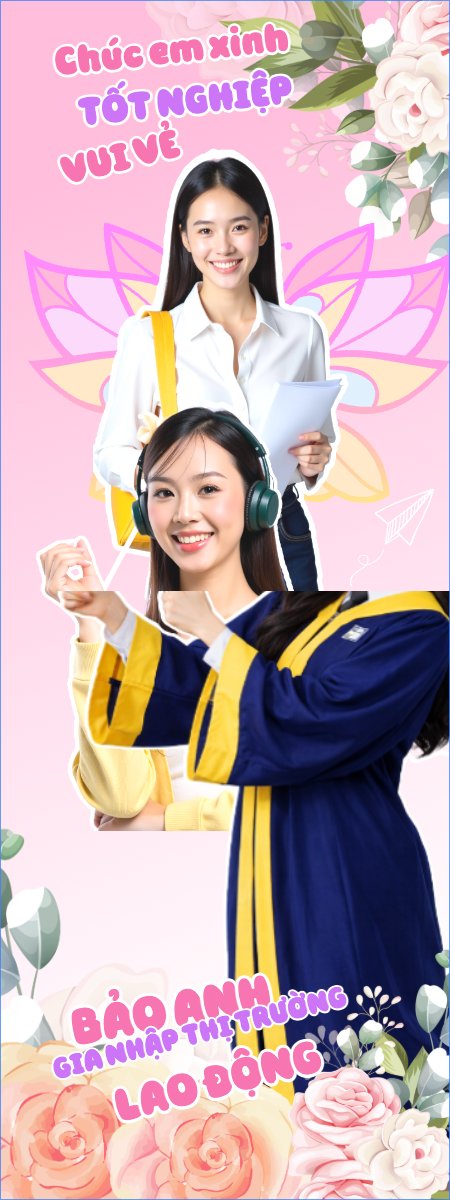 Mẫu Standee Chúc em xinh tốt nghiệp vui vẻ — LayerPic