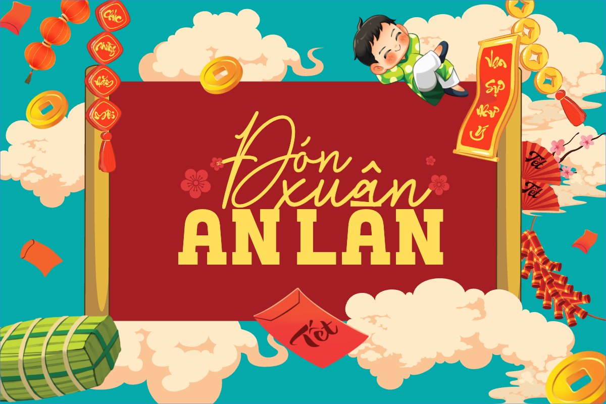 Mẫu Thank you card Đón xuân an lành — LayerPic