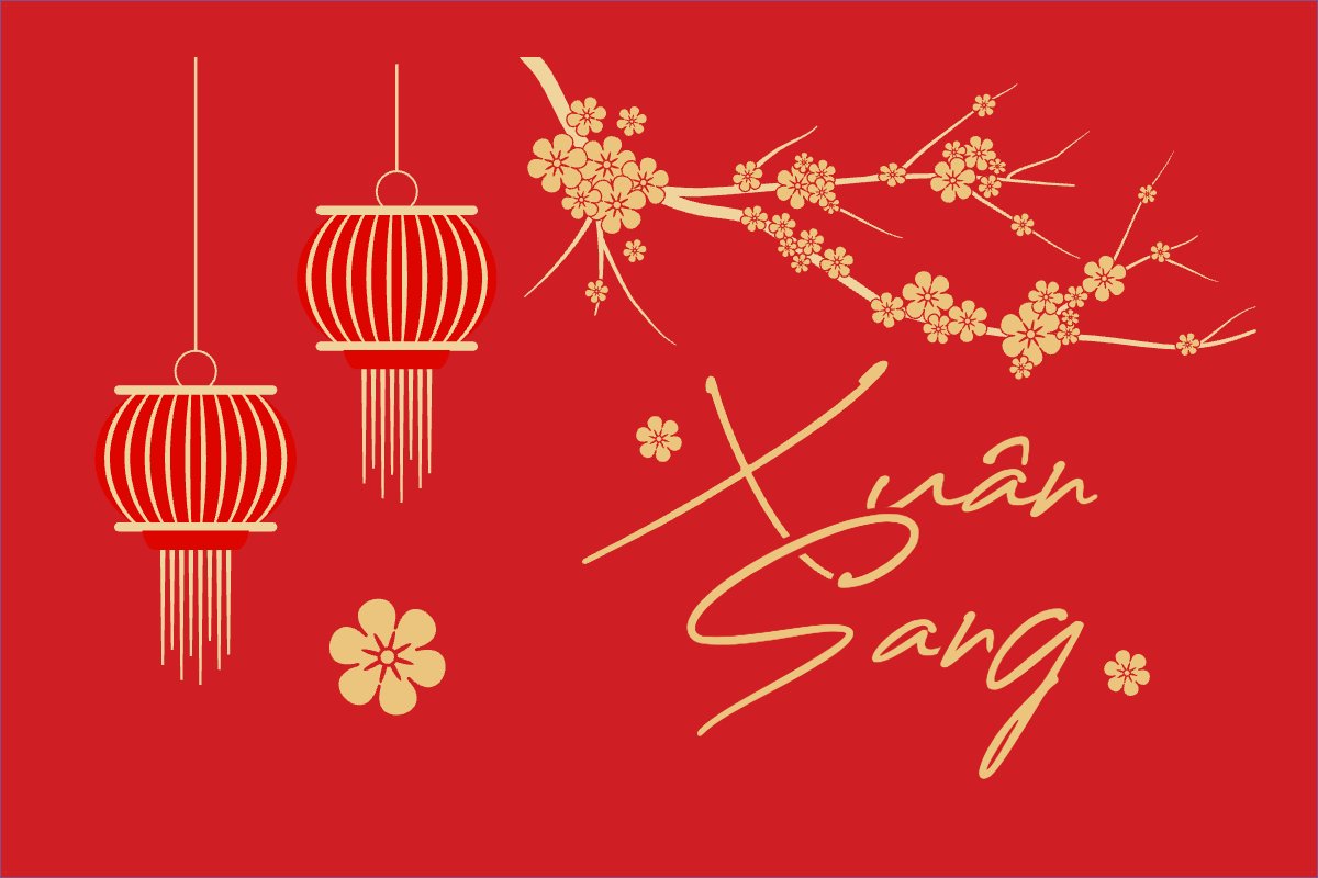 Mẫu Thank you card Tết, Xuân, Ất tỵ, 2025, năm 2025, hoa lá, đơn giản, cổ điển — LayerPic