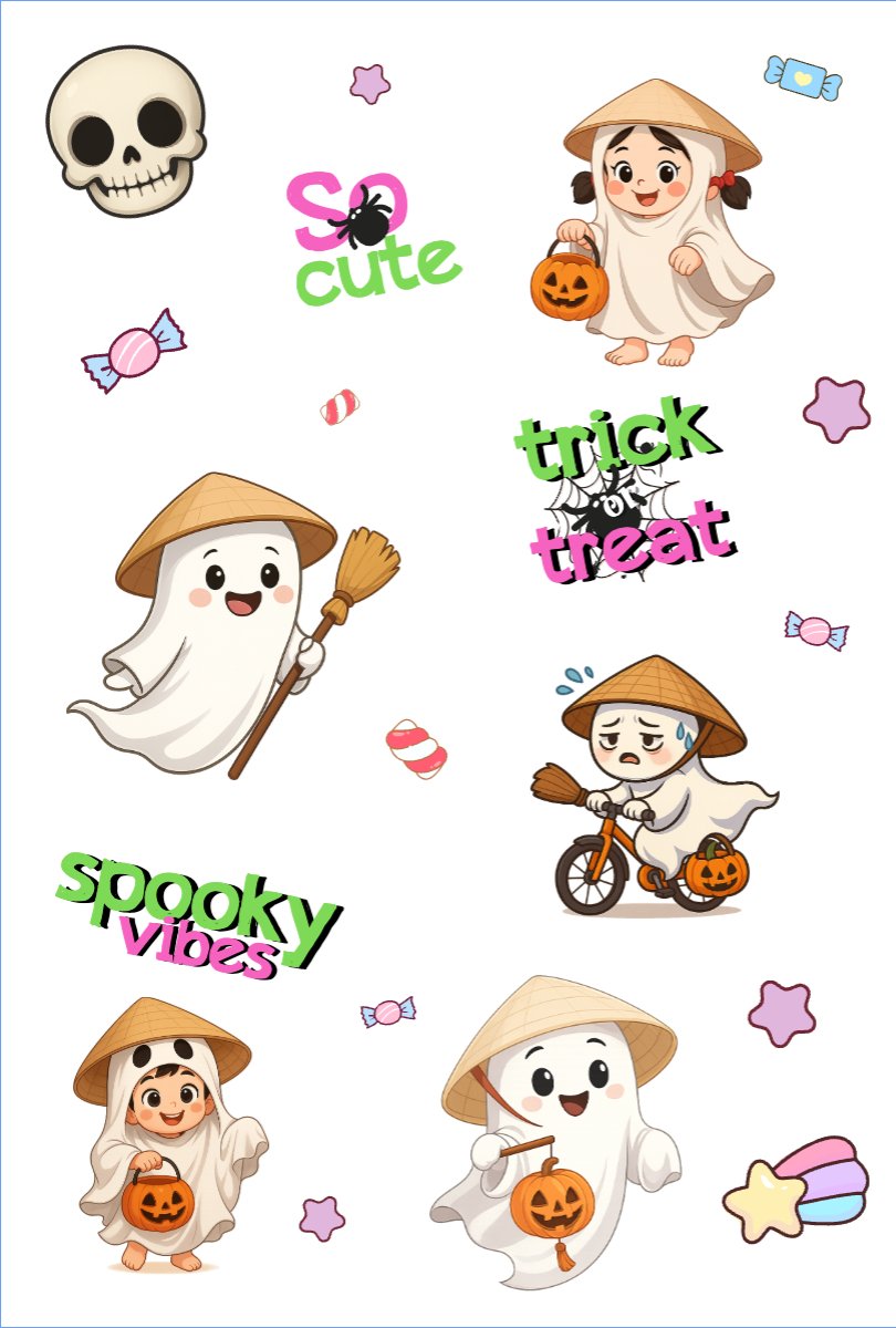Halloween, lễ hội ma quái, sự kiện, event, dễ thương, cute, chibi, hoạt hình, cartoon