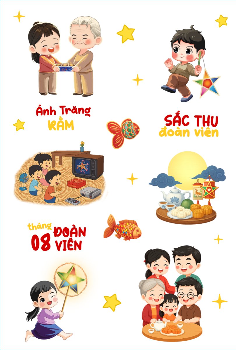 Trung thu, Tết Đoàn Viên, mid-autumn festival, sự kiện, event, dễ thương, cute, chibi, hoạt hình, cartoon