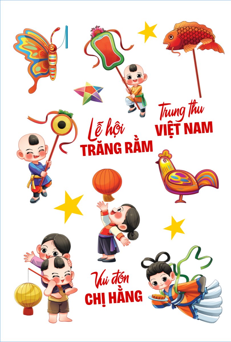 Trung thu, Tết Đoàn Viên, mid-autumn festival, sự kiện, event, dễ thương, cute, chibi, hoạt hình, cartoon