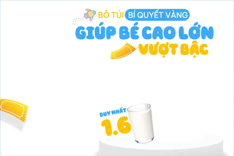 Mẫu Bài post MXH ngang Giúp bé cao lớn vượt bậc — LayerPic